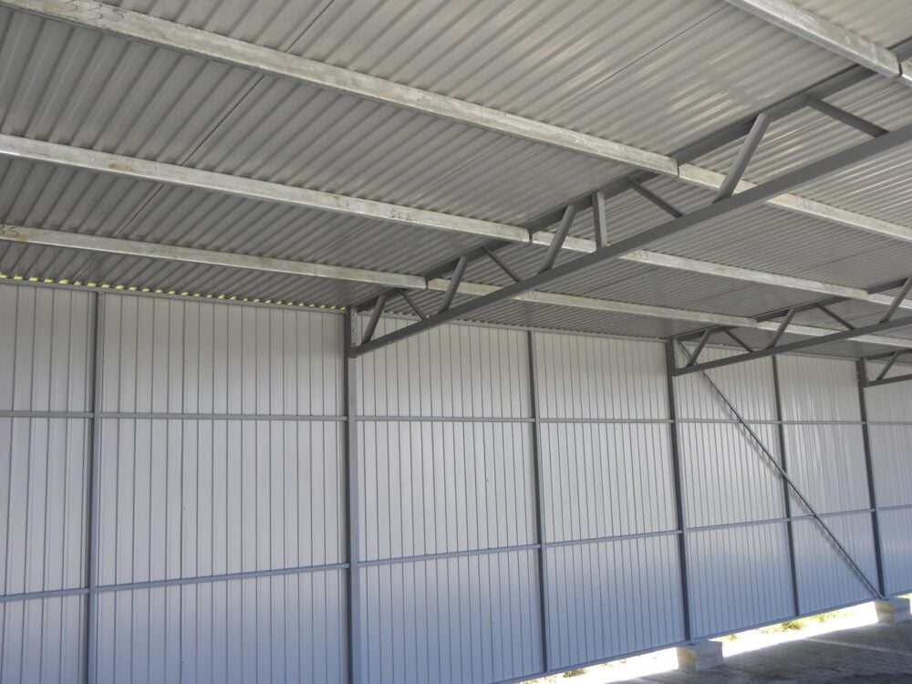 Wiata garażowa z blachy trapezowej 15x6 wysokość 3.5m - Image 5