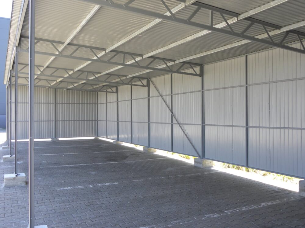 Wiata garażowa z blachy trapezowej 15x6 wysokość 3.5m - Image 4