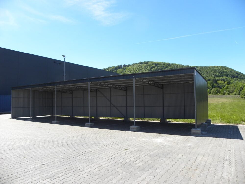 Wiata garażowa z blachy trapezowej 15x6 wysokość 3.5m - Image 3