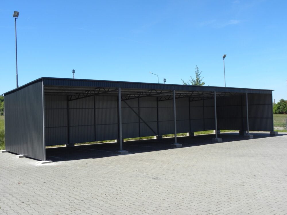 Wiata garażowa z blachy trapezowej 15x6 wysokość 3.5m - Image 2