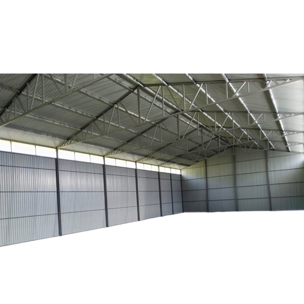 Hala magazynowa 10x15 z blachy trapezowej dach dwuspadowy brama 3x4 - Image 2
