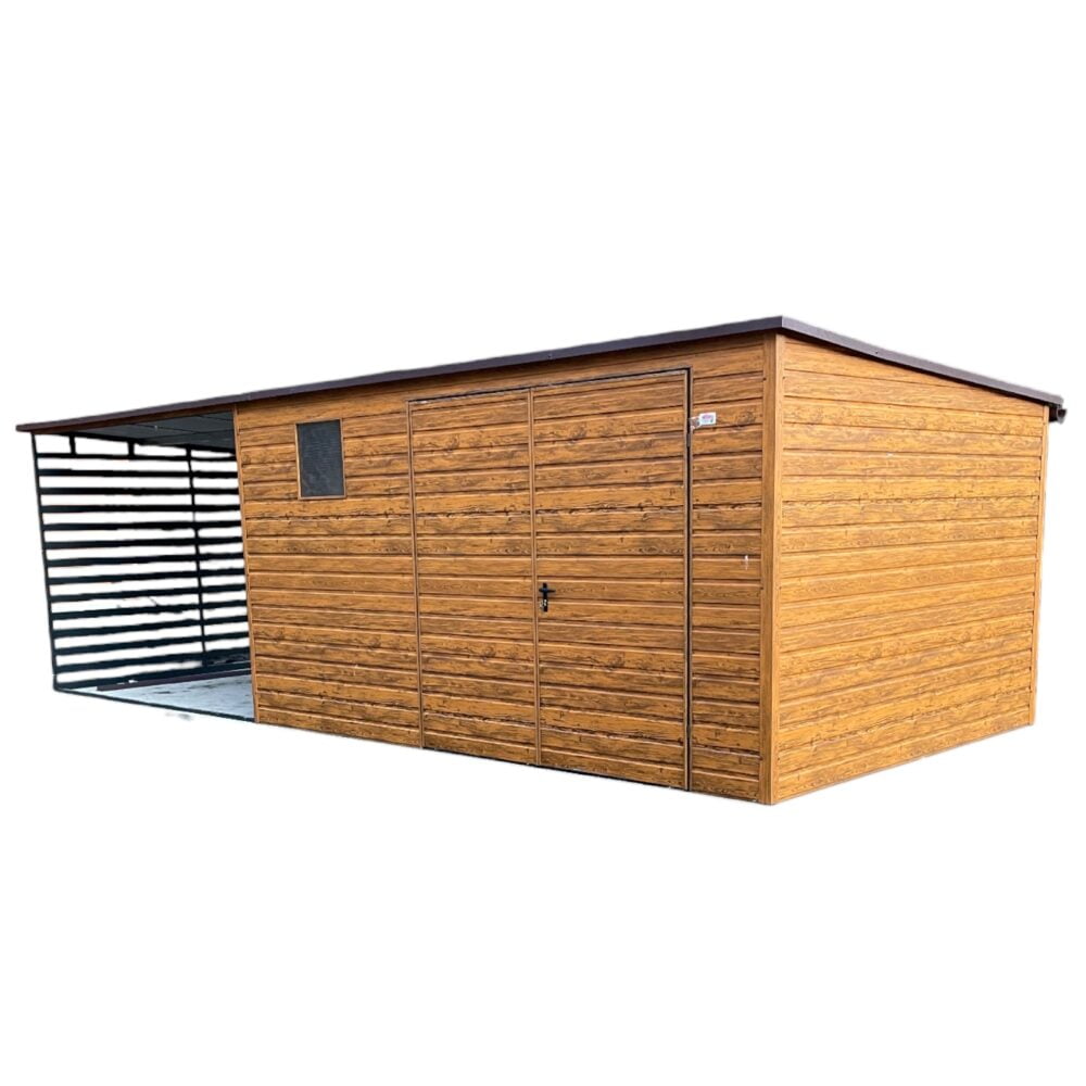 Domek ogrodowy narzędziowy 7x4 z wiatą - Image 2