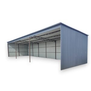 Wiata garażowa z blachy trapezowej 15x6