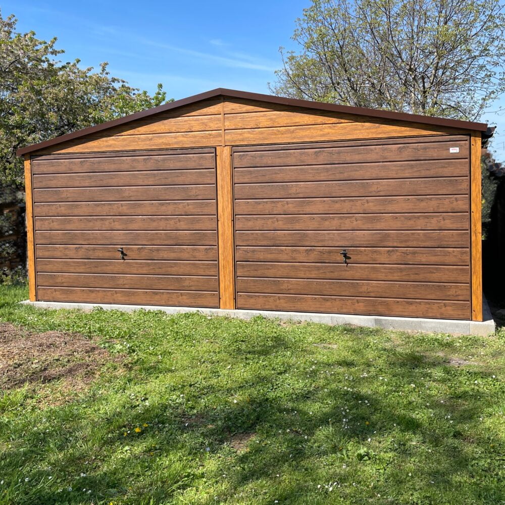 Garaż blaszany Premium dwuspadowy 6×5,8 brama 230 cm - Image 3