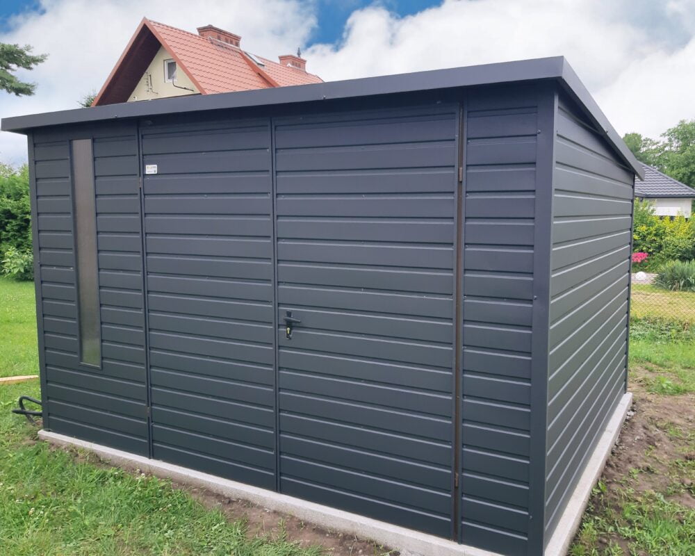 Domek ogrodowy narzędziowy z blachy trapezowej 4x3 grafit - Image 2