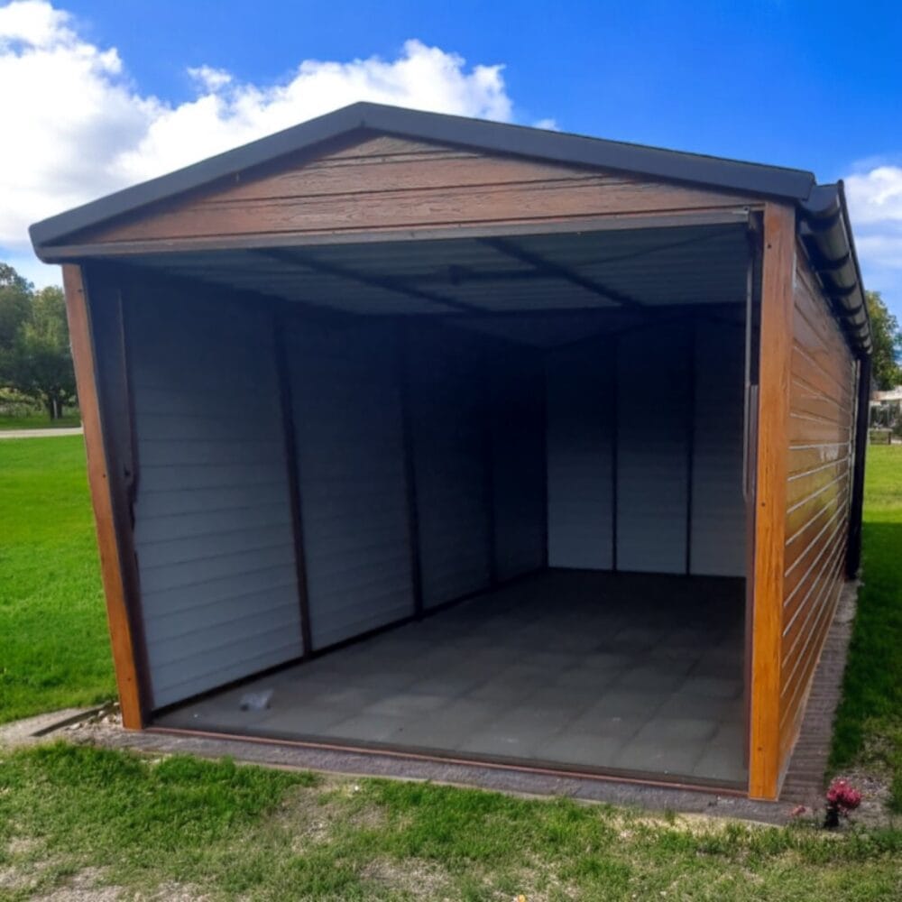 Garaż blaszany Premium dwuspadowy 3×7 brama uchylna - Image 3