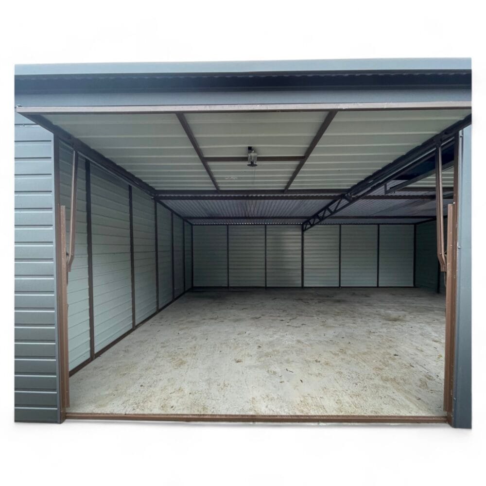 Garaż blaszany Premium dwustanowiskowy 7×6 bramy uchylne - Image 5