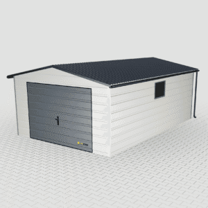 Zateplená garáž zo sendvičového panelu 4x6 krídlová brána