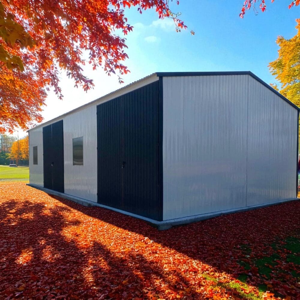 Hala magazynowa 12x6 z blachy trapezowej brama dwuskrzydłowa - Image 2