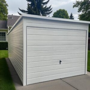 Prémiová plechová garáž 3×6 jednostranná krídlová brána