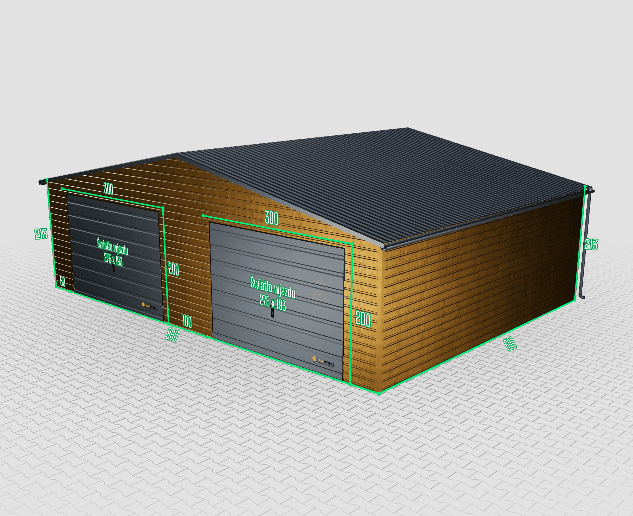 Prémiová štítová plechová garáž 7x6 (Kopia) – Obrázok 2