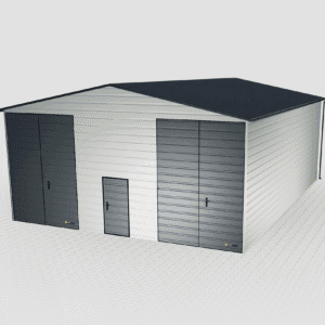 Izolovaná garáž z sendvičového panelu 9x12 bieleho