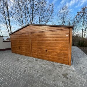 Plechová garáž Premium 6x6 šikmá strecha , horné dvere