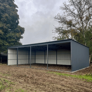 Prístrešok na auto z trapézového plechu 12x7 výška 3m