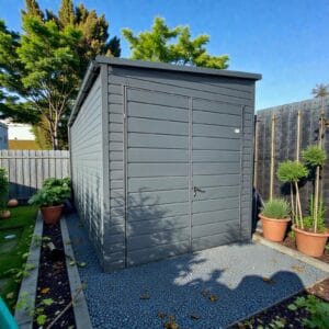 Plechová garáž Premium 3,5x6 m sklon strechy na ľavú stranu dvere 3 m